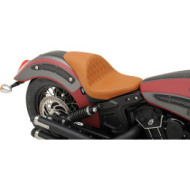 Hnědé nízké solo sedlo pro motocykl Indian Scout od Drag Specialties